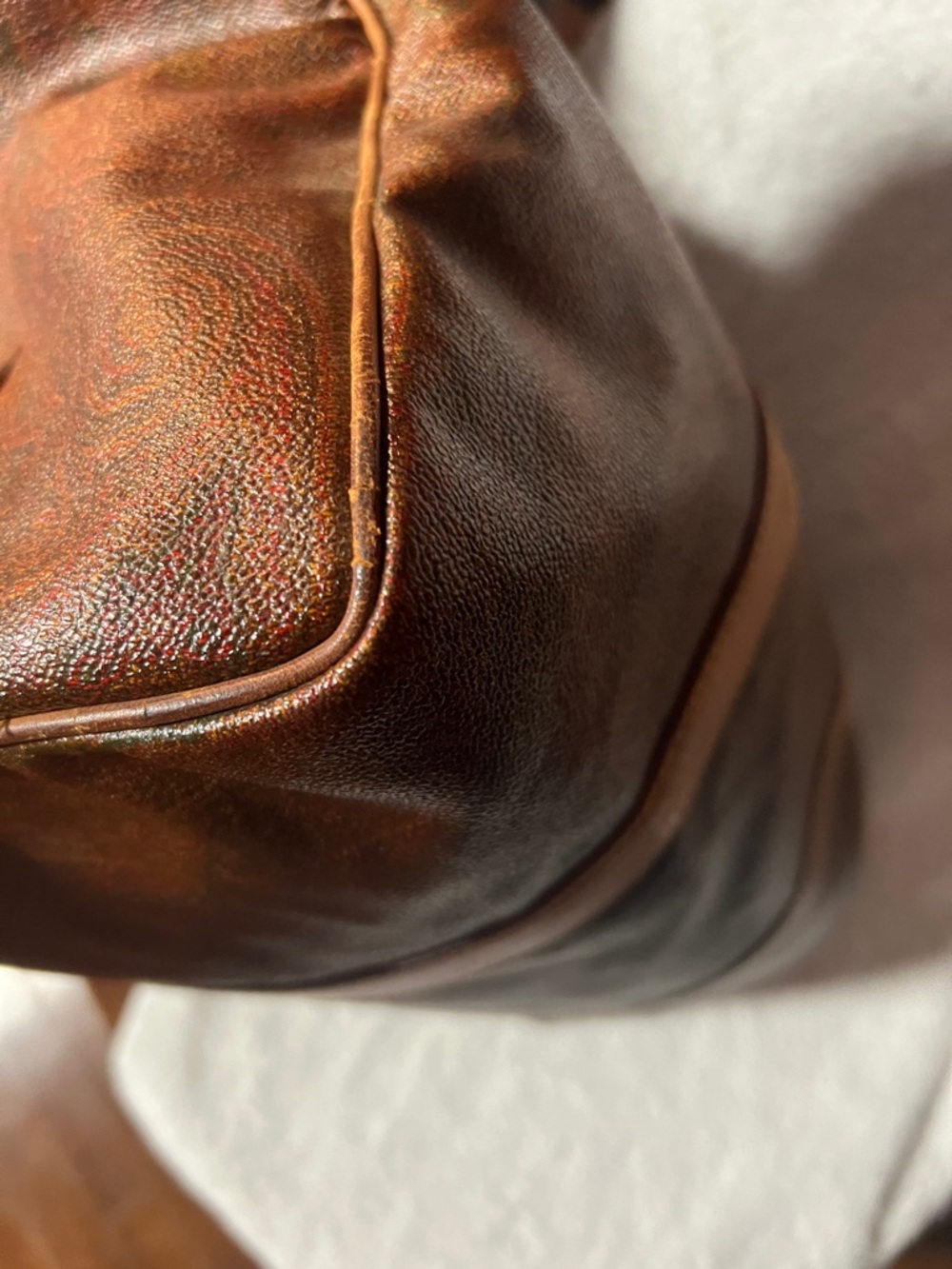 Etro Leather Duffel Travel Bag - Brown - Picture 4 of 11